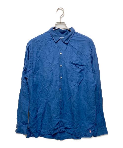 POLO RALPH LAUREN（ポロ・ラルフローレン）POLO RALPH LAUREN (ポロ・ラルフローレン) リネンシルク長袖シャツ ブルー サイズ:Lの古着・服飾アイテム