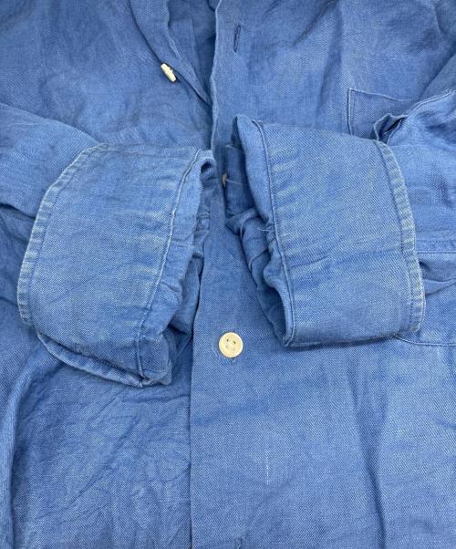 POLO RALPH LAUREN（ポロ・ラルフローレン）POLO RALPH LAUREN (ポロ・ラルフローレン) リネンシルク長袖シャツ ブルー サイズ:Lの古着・服飾アイテム