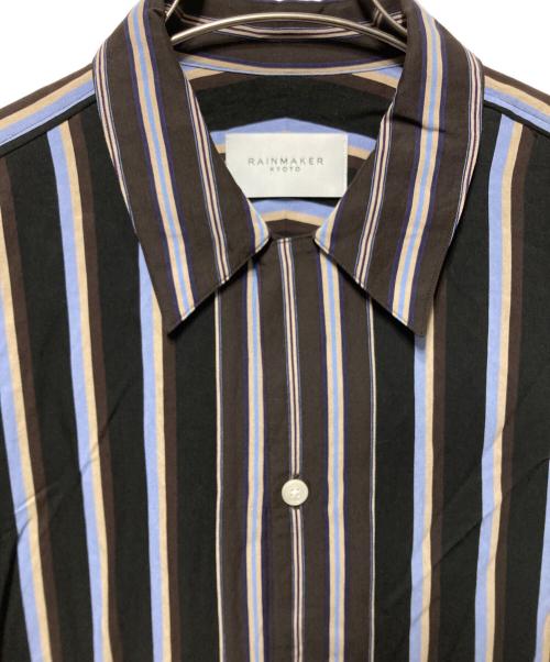 RAINMAKER（レインメーカー）RAINMAKER (レインメーカー) ストライプシャツ ブラウン×ブルー サイズ:5の古着・服飾アイテム