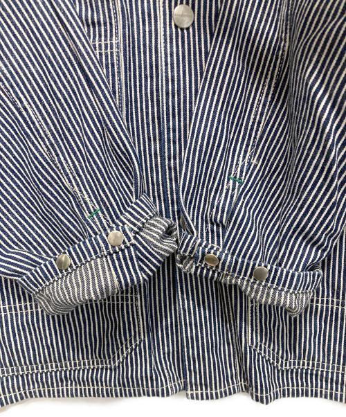 SASSAFRAS（ササフラス）SASSAFRAS (ササフラス) ヒッコリーカバーオール ネイビー×ホワイト サイズ:Sの古着・服飾アイテム