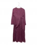 ne quittez pasヌキテパ）の古着「コットンボイルクロスオーバーフロントガウン カシュクール2wayロングカーディガン」｜パープル