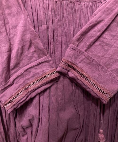 ne quittez pas（ヌキテパ）ne quittez pas (ヌキテパ) コットンボイルクロスオーバーフロントガウン カシュクール2wayロングカーディガン パープル サイズ:無しの古着・服飾アイテム