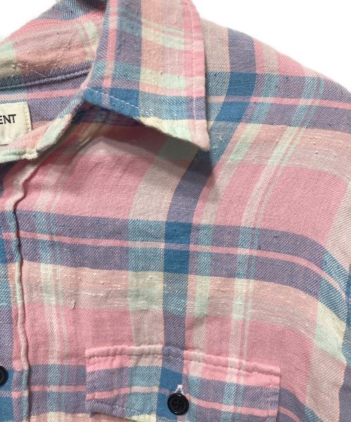 Saint Laurent Paris（サンローランパリ）Saint Laurent Paris (サンローランパリ) チェックシャツ ピンク サイズ:Sの古着・服飾アイテム