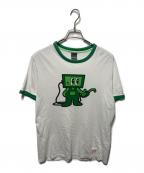 55DSLフィフテーファイブディーエスエル）の古着「リンガープリントTシャツ」｜ホワイト×グリーン