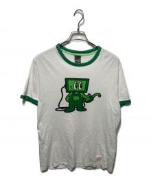 55DSL（フィフテーファイブディーエスエル）の古着「リンガープリントTシャツ」｜ホワイト×グリーン
