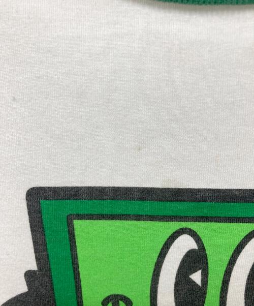 55DSL（フィフテーファイブディーエスエル）55DSL (フィフテーファイブディーエスエル) リンガープリントTシャツ ホワイト×グリーン サイズ:Mの古着・服飾アイテム