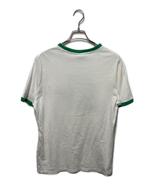 55DSL（フィフテーファイブディーエスエル）55DSL (フィフテーファイブディーエスエル) リンガープリントTシャツ ホワイト×グリーン サイズ:Mの古着・服飾アイテム