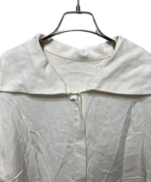 Noble（ノーブル）Noble (ノーブル) 2WAYワイドカラーキュプラブラウス ホワイト サイズ:freeの古着・服飾アイテム