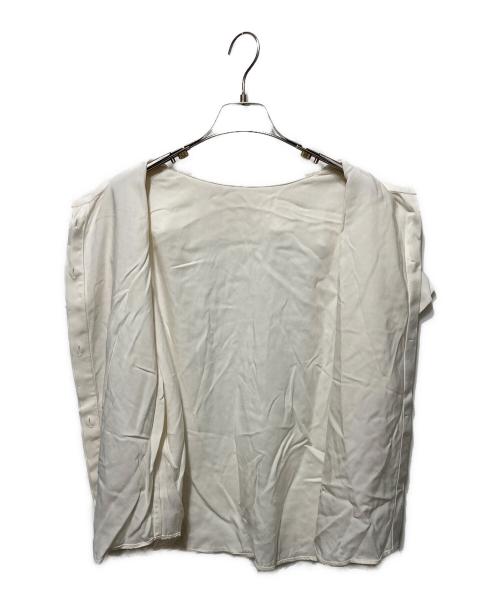 Noble（ノーブル）Noble (ノーブル) 2WAYワイドカラーキュプラブラウス ホワイト サイズ:freeの古着・服飾アイテム