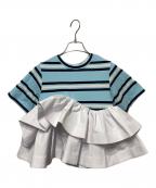 Bibiy.ビビィ）の古着「LOLA PEPURAMU TOP」｜ホワイト×ブルー