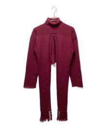 Jean Paul Gaultier FEMME（ジャンポールゴルチエ フェム）の古着「マフラードッキングニット」｜レッド