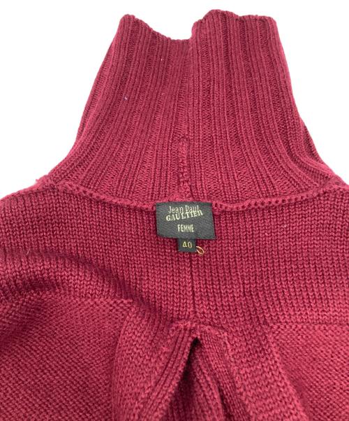 Jean Paul Gaultier FEMME（ジャンポールゴルチエ フェム）Jean Paul Gaultier FEMME (ジャンポールゴルチェフェム) マフラードッキングニット レッド サイズ:40の古着・服飾アイテム