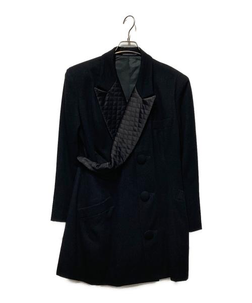 Yohji Yamamoto FEMME（ヨウジヤマモトファム）Yohji Yamamoto FEMME (ヨウジヤマモトファム) キルティングラペルコート ブラック サイズ:Sの古着・服飾アイテム