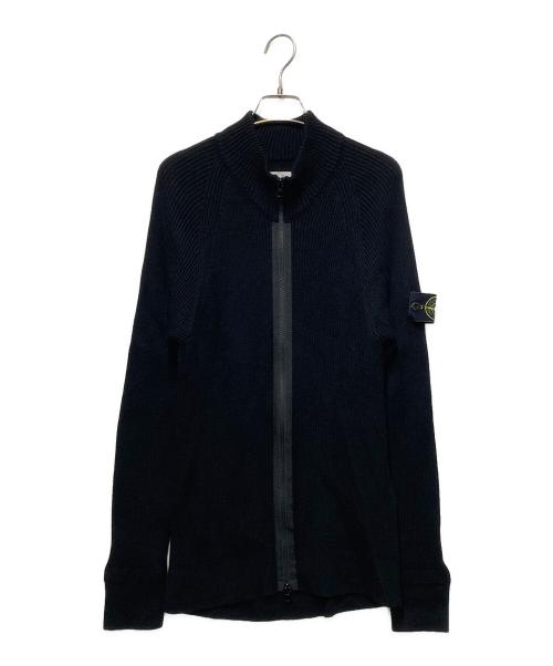 STONE ISLAND（ストーンアイランド）STONE ISLAND (ストーンアイランド) ジップアップニット ブラック サイズ:Ｍの古着・服飾アイテム