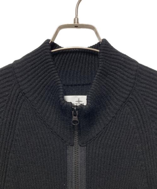 STONE ISLAND（ストーンアイランド）STONE ISLAND (ストーンアイランド) ジップアップニット ブラック サイズ:Ｍの古着・服飾アイテム