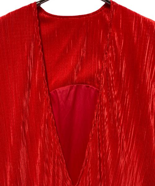 CITYSHOP（シティショップ）CITYSHOP (シティショップ) DEEP VNECK DRESS レッド サイズ:38の古着・服飾アイテム