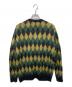 WACKO MARIA (ワコマリア) ベビーアルパカダイアモンドチェックニットカーディガン イエロー×グリーン サイズ:Ｍ：14000円
