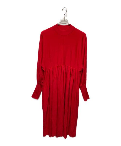 HeRIN.CYE（ヘリンドットサイ）HeRIN.CYE (ヘリンドットサイ) Flare knit op レッド サイズ:freeの古着・服飾アイテム