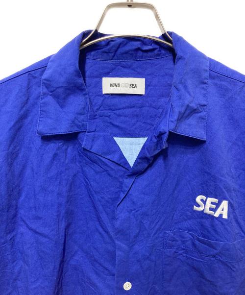 WIND AND SEA（ウィンダンシー）WIND AND SEA (ウィンダンシー) 永井 博 (Hiroshi Nagai) アートグラフィック開襟シャツ ブルー サイズ:Ｍの古着・服飾アイテム