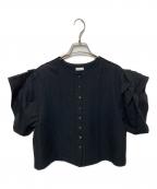 COLUMNコラム）の古着「スリーブタックブラウス」｜ブラック