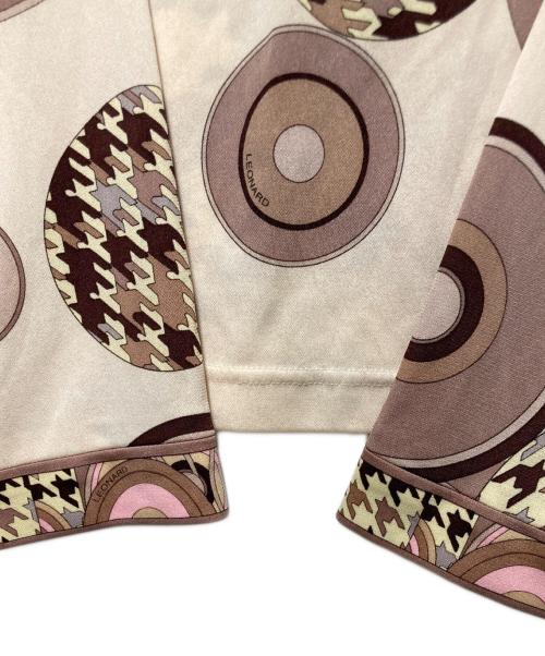 LEONARD（レオナール）LEONARD (レオナール) ジャージーカットソー ベージュ×ピンク サイズ:Ｌの古着・服飾アイテム