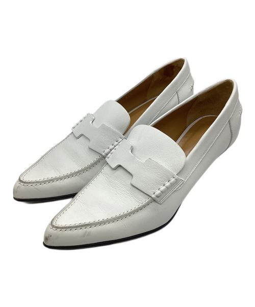 HERMES（エルメス）HERMES (エルメス) グロリアス レザー パンプス ホワイト サイズ:37の古着・服飾アイテム