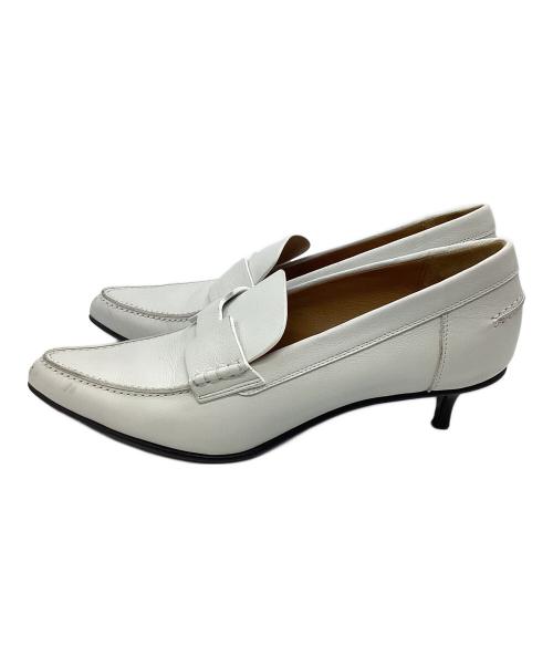 HERMES（エルメス）HERMES (エルメス) グロリアス レザー パンプス ホワイト サイズ:37の古着・服飾アイテム