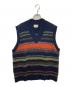 HERMES（エルメス）の古着「ウールカシミヤニットベスト」｜ネイビー×オレンジ