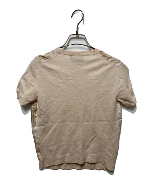 Salvatore Ferragamo（サルヴァトーレ フェラガモ）Salvatore Ferragamo (サルヴァトーレ フェラガモ) シルク切替ニット ベージュ サイズ:XSの古着・服飾アイテム