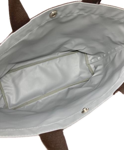 Herve Chapelier（エルベシャプリエ）Herve Chapelier (エルベシャプリエ) コーデュラスクエアトートB5サイズ ベージュ×モカの古着・服飾アイテム