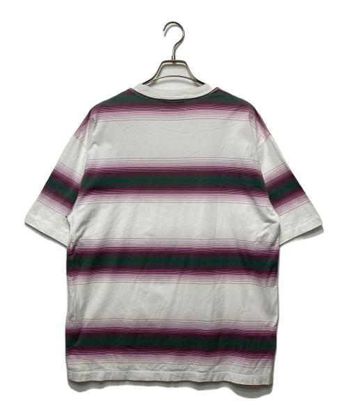 UNUSED（アンユーズド）UNUSED (アンユーズド) オンブレボーダーTシャツ ピンク×ホワイト サイズ:2の古着・服飾アイテム