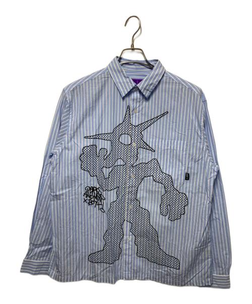 BoTT（ボット）BoTT (ボット) PAM (パム) ストライプシャツ ネイビー サイズ:Mの古着・服飾アイテム