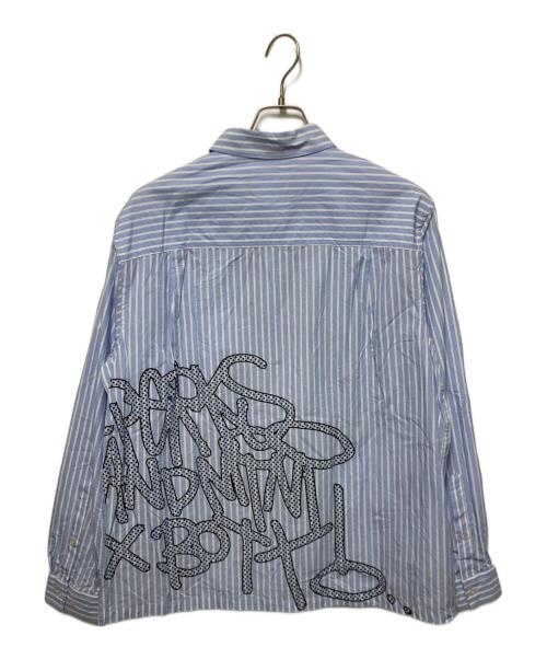 BoTT（ボット）BoTT (ボット) PAM (パム) ストライプシャツ ネイビー サイズ:Mの古着・服飾アイテム