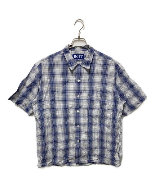 BoTT（ボット）BoTT (ボット) オンブレショートスリーブシャツ ブルー×ホワイト サイズ:Mの古着・服飾アイテム
