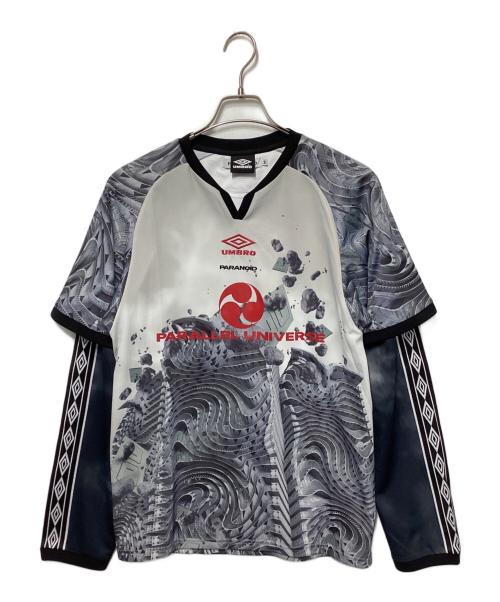 UMBRO（アンブロ）UMBRO (アンブロ) PARANOID (パラノイド) OVERLAP L/S GAME SHIRT グレー サイズ:Mの古着・服飾アイテム