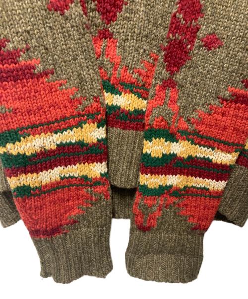 POLO RALPH LAUREN（ポロ・ラルフローレン）POLO RALPH LAUREN (ポロ・ラルフローレン) コンチョボタンネイティブ柄ニット ブラウン サイズ:Ｍの古着・服飾アイテム