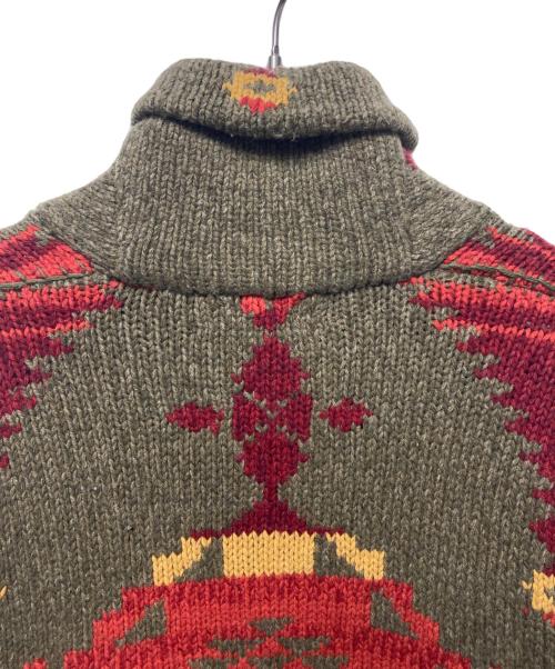 POLO RALPH LAUREN（ポロ・ラルフローレン）POLO RALPH LAUREN (ポロ・ラルフローレン) コンチョボタンネイティブ柄ニット ブラウン サイズ:Ｍの古着・服飾アイテム