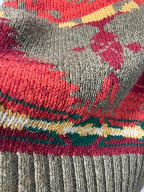 POLO RALPH LAUREN（ポロ・ラルフローレン）POLO RALPH LAUREN (ポロ・ラルフローレン) コンチョボタンネイティブ柄ニット ブラウン サイズ:Ｍの古着・服飾アイテム