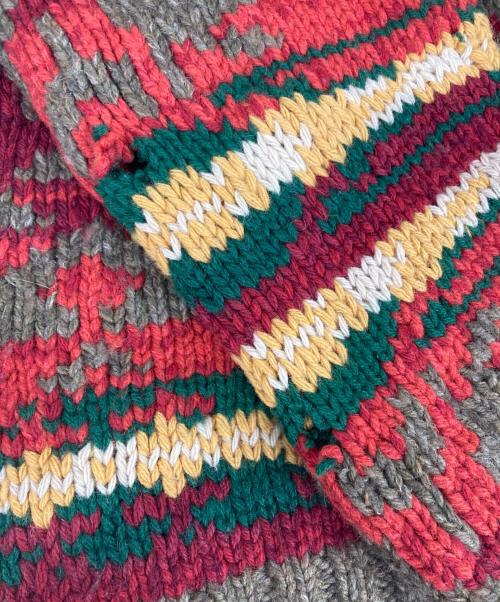 POLO RALPH LAUREN（ポロ・ラルフローレン）POLO RALPH LAUREN (ポロ・ラルフローレン) コンチョボタンネイティブ柄ニット ブラウン サイズ:Ｍの古着・服飾アイテム