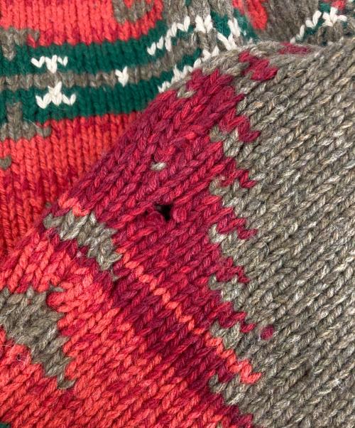 POLO RALPH LAUREN（ポロ・ラルフローレン）POLO RALPH LAUREN (ポロ・ラルフローレン) コンチョボタンネイティブ柄ニット ブラウン サイズ:Ｍの古着・服飾アイテム