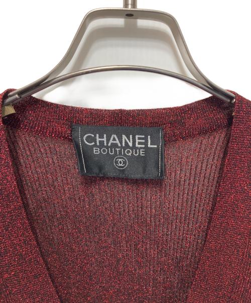 CHANEL（シャネル）CHANEL (シャネル) ラメカーディガン レッド サイズ:不明の古着・服飾アイテム