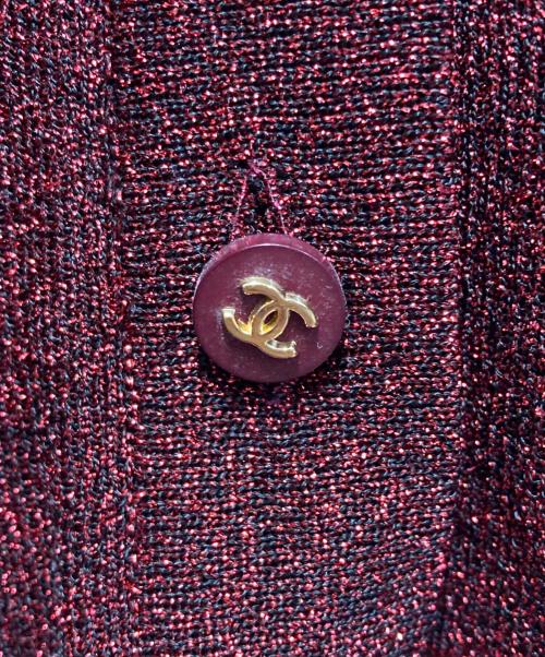 CHANEL（シャネル）CHANEL (シャネル) ラメカーディガン レッド サイズ:不明の古着・服飾アイテム