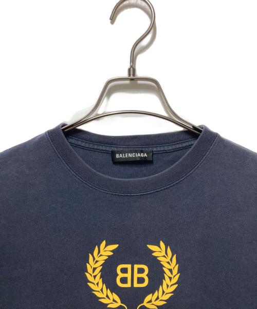 BALENCIAGA（バレンシアガ）BALENCIAGA (バレンシアガ) BBロゴTシャツ ネイビー サイズ:Mの古着・服飾アイテム