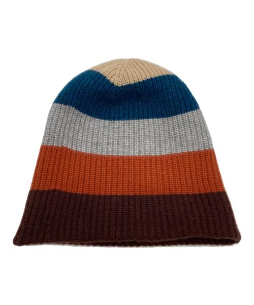 maison kitsune（メゾンキツネ）maison kitsune (メゾンキツネ) TONAL FOX HEAD PATCH STRIPED PREPPY BEANIE マルチカラーの古着・服飾アイテム