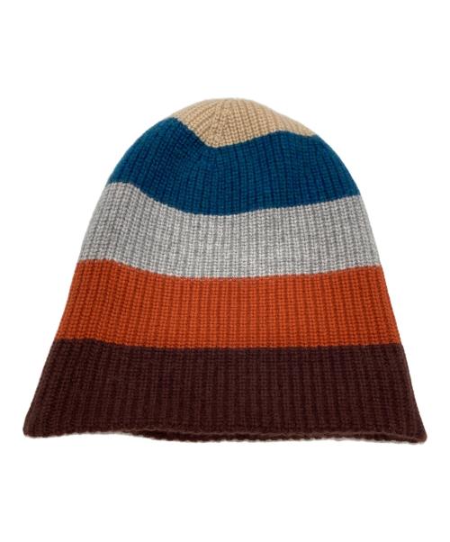 maison kitsune（メゾンキツネ）maison kitsune (メゾンキツネ) TONAL FOX HEAD PATCH STRIPED PREPPY BEANIE マルチカラーの古着・服飾アイテム