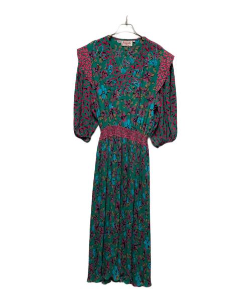 Assorti for Susan Freis（アソルティ・フォー・スーザン・フライス）Assorti for Susan Freis (アソルティ・フォー・スーザン・フライス) 総柄ワンピース グリーン サイズ:Ｌの古着・服飾アイテム