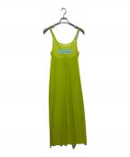GANNIガニー）の古着「Mesh Cover Up Slip Dress」｜ライムイエロー