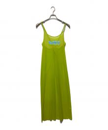 GANNI（ガニー）の古着「Mesh Cover Up Slip Dress」｜ライムイエロー
