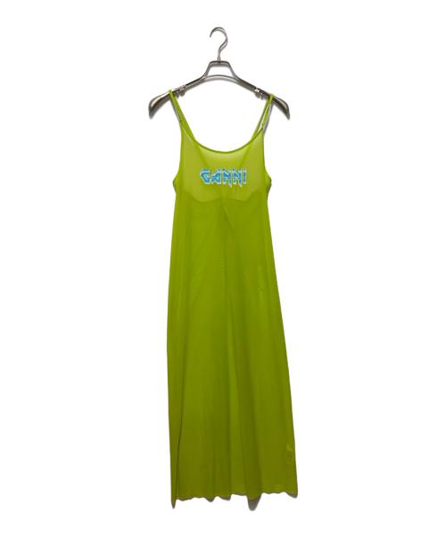 GANNI（ガニー）GANNI (ガニー) Mesh Cover Up Slip Dress ライムイエロー サイズ:38の古着・服飾アイテム