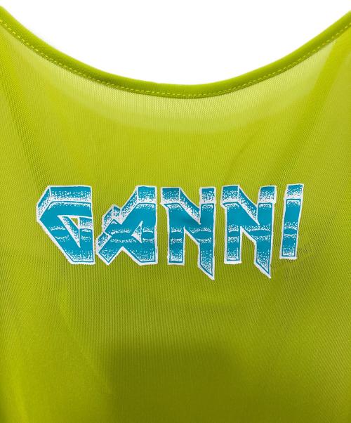 GANNI（ガニー）GANNI (ガニー) Mesh Cover Up Slip Dress ライムイエロー サイズ:38の古着・服飾アイテム
